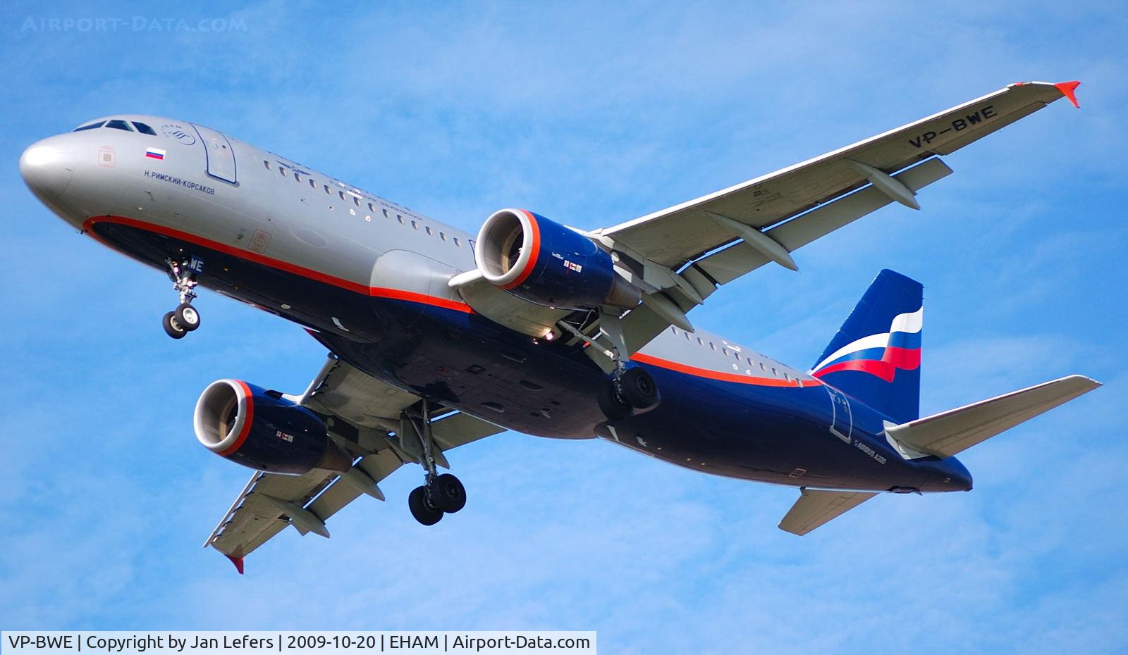 VP-BWE, 2003 Airbus A320-214 C/N 2133, Landing on Polderbaan