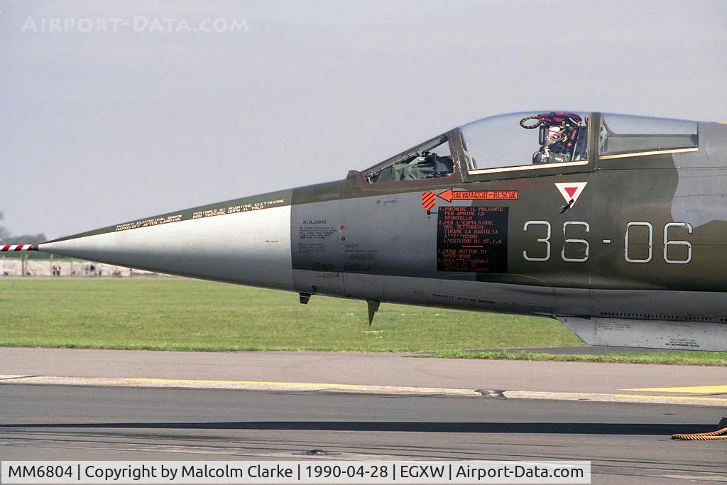 MM6804, Aeritalia F-104S-ASA Starfighter C/N 1104, Aeritalia F-104S-ASA Starfighter from 36 Stormo based at Gioia del Colle and seen here at RAF Waddington's Photocall 1990.