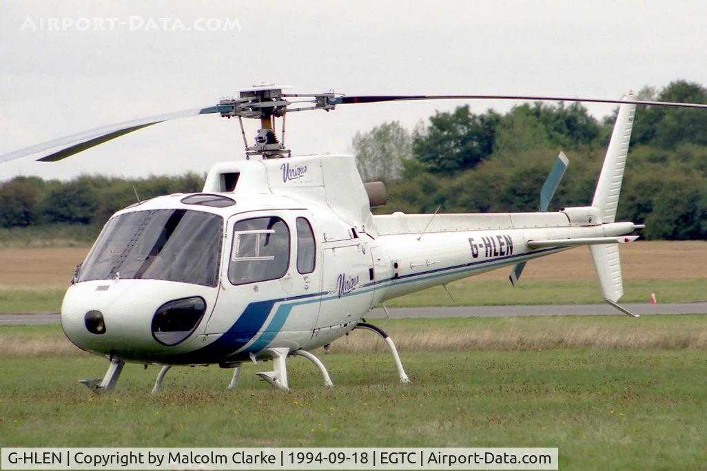 G-HLEN, 1985 Aerospatiale AS-350B Ecureuil C/N 1836, Aerospatiale AS350B owned by Noel Edmonds with a registration for his then wife Helen.