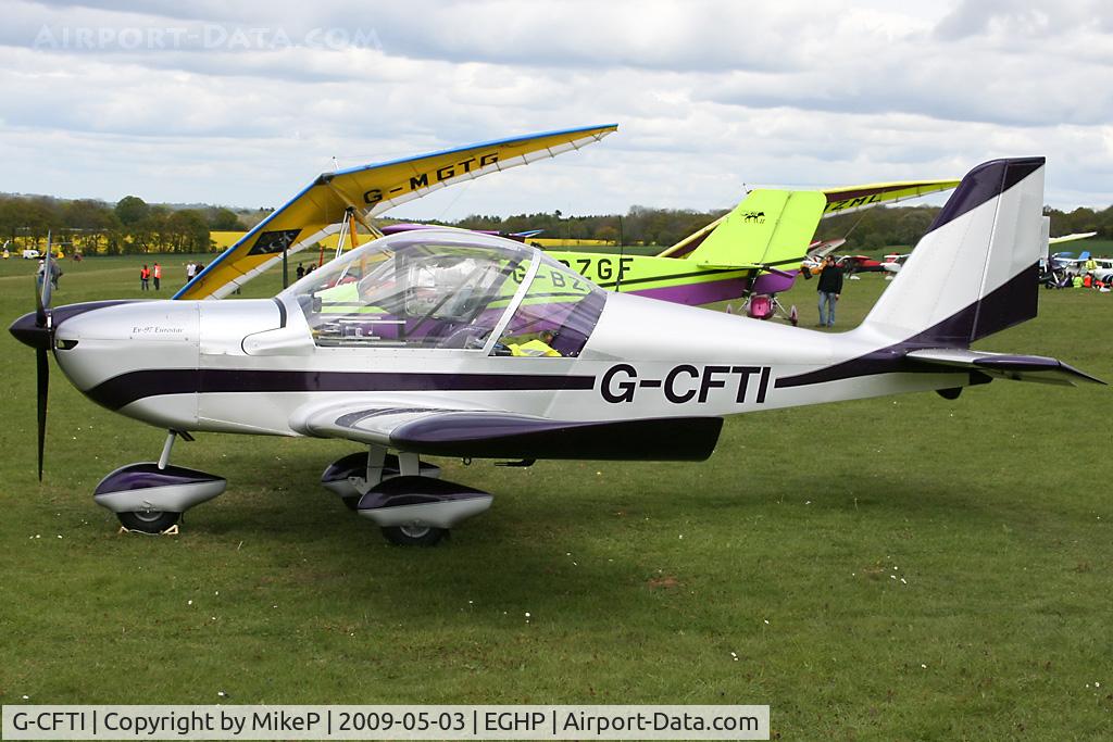 G-CFTI, 2009 Aerotechnik EV-97 Eurostar C/N LAA 315-14878, Pictured during the 2009 Microlight Trade Fair.