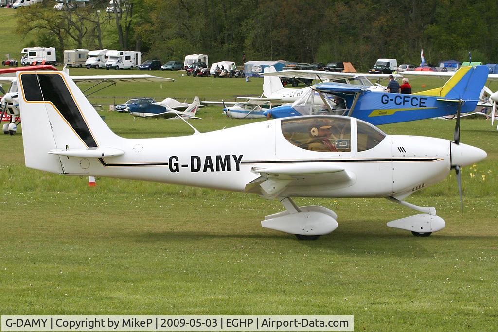 G-DAMY, 1996 Europa Tri Gear C/N PFA 247-12781, Pictured during the 2009 Microlight Trade Fair.