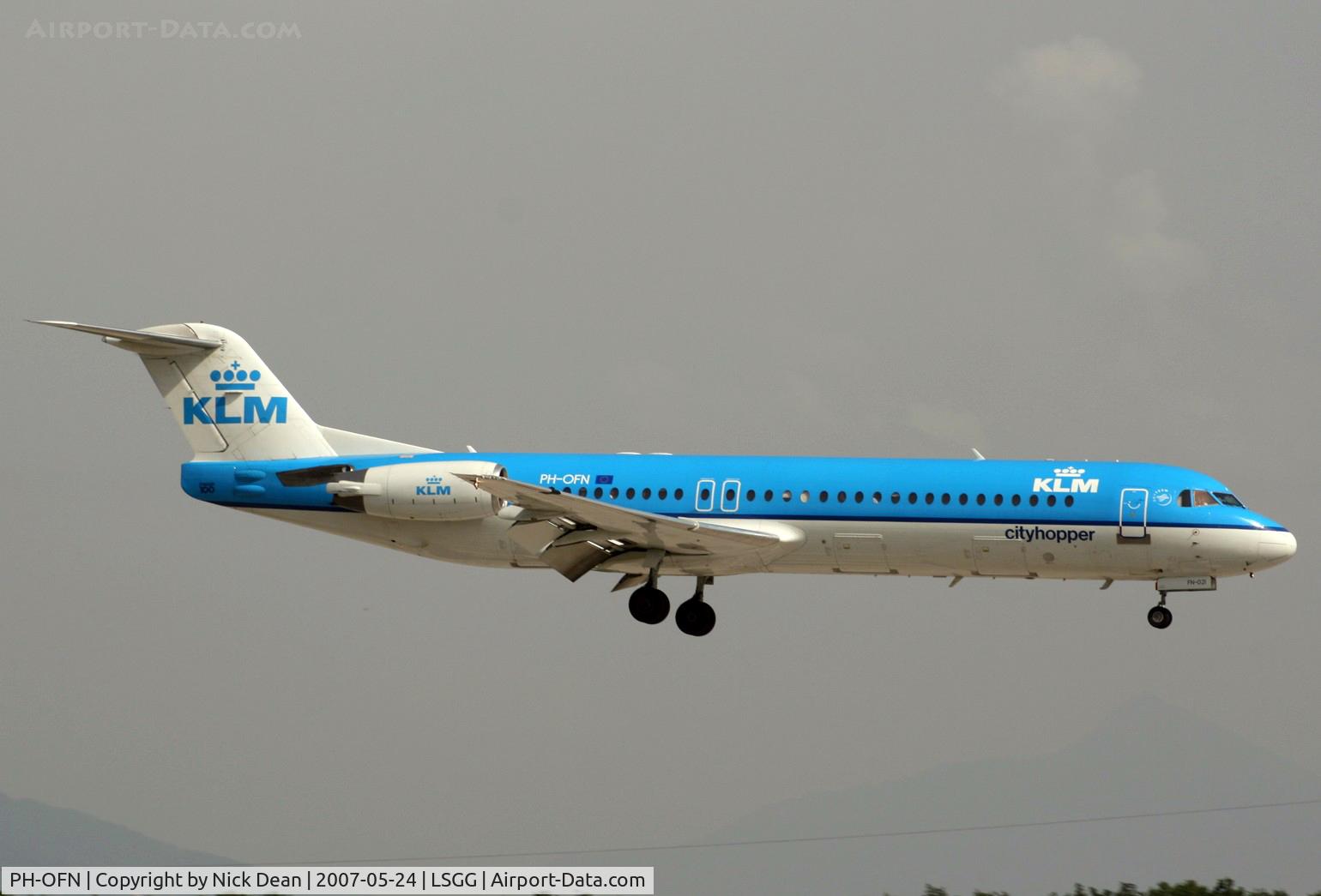 PH-OFN, 1993 Fokker 100 (F-28-0100) C/N 11477, LSGG