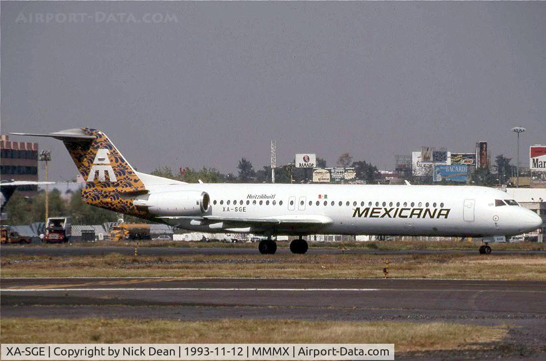 XA-SGE, 1992 Fokker 100 (F-28-0100) C/N 11382, MMMX