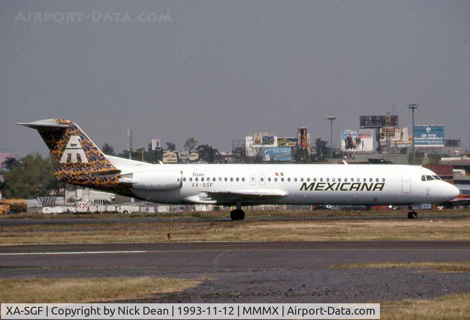 XA-SGF, 1992 Fokker 100 (F-28-0100) C/N 11384, MMMX