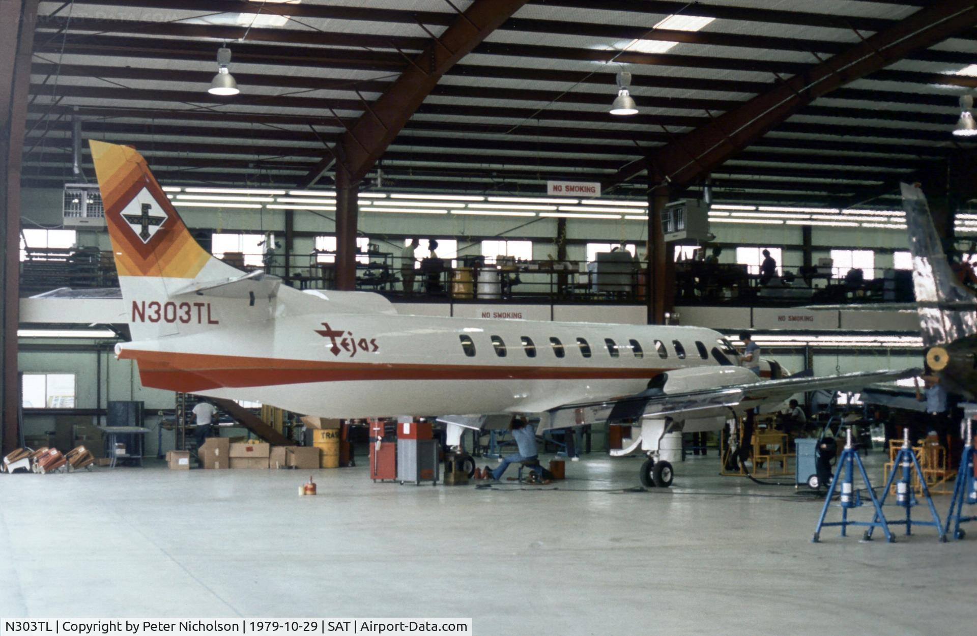 N303TL, 1979 Swearingen SA226TC C/N TC311, Metro II for Tejas Airways seen at San Antonio in October 1979.