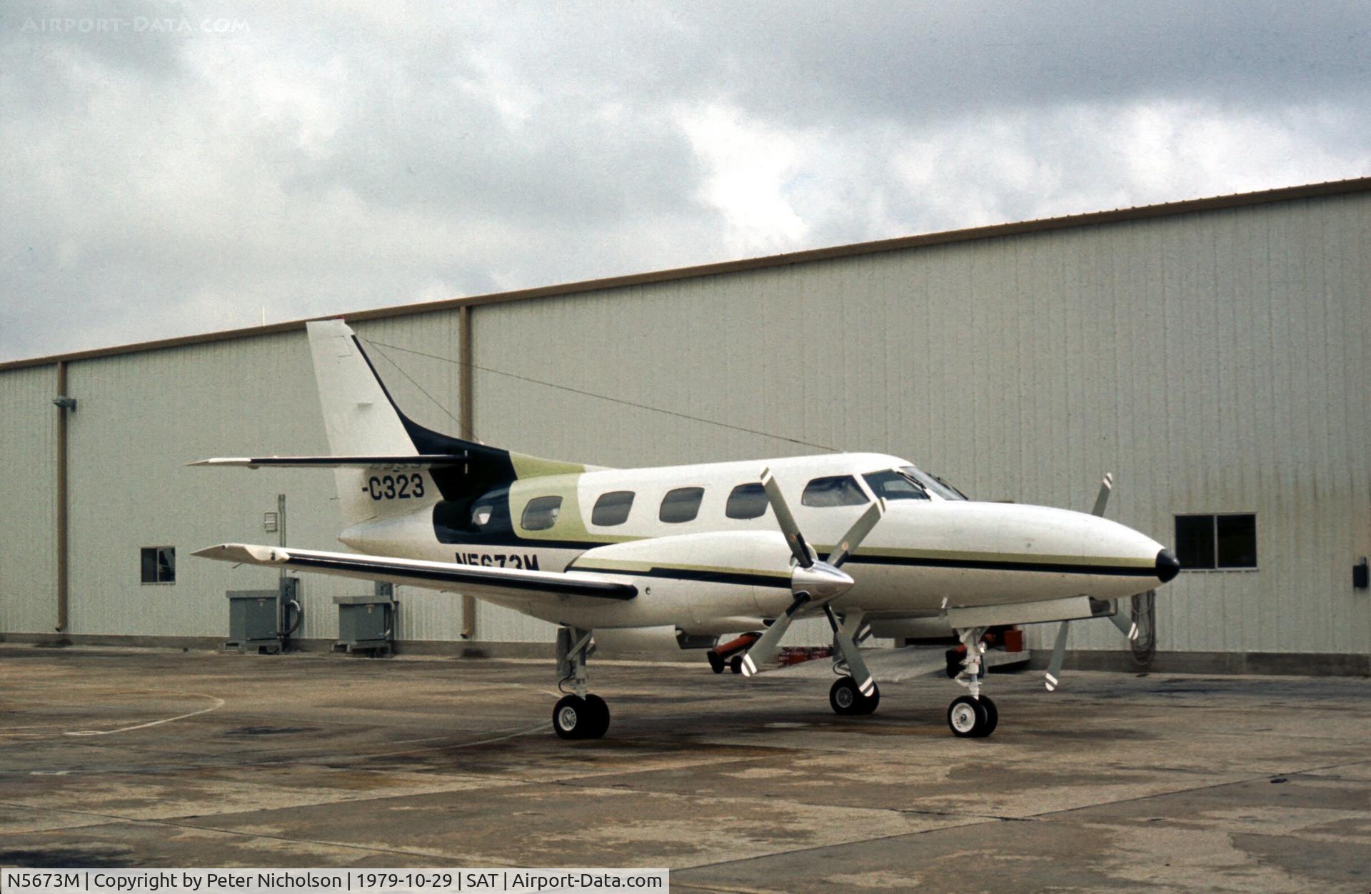 N5673M, 1979 Swearingen SA226-T(B) Merlin IIIB C/N T-313, Merlin IIIB seen at the Swearingen Flight Test Area at San Antonio in October 1979.