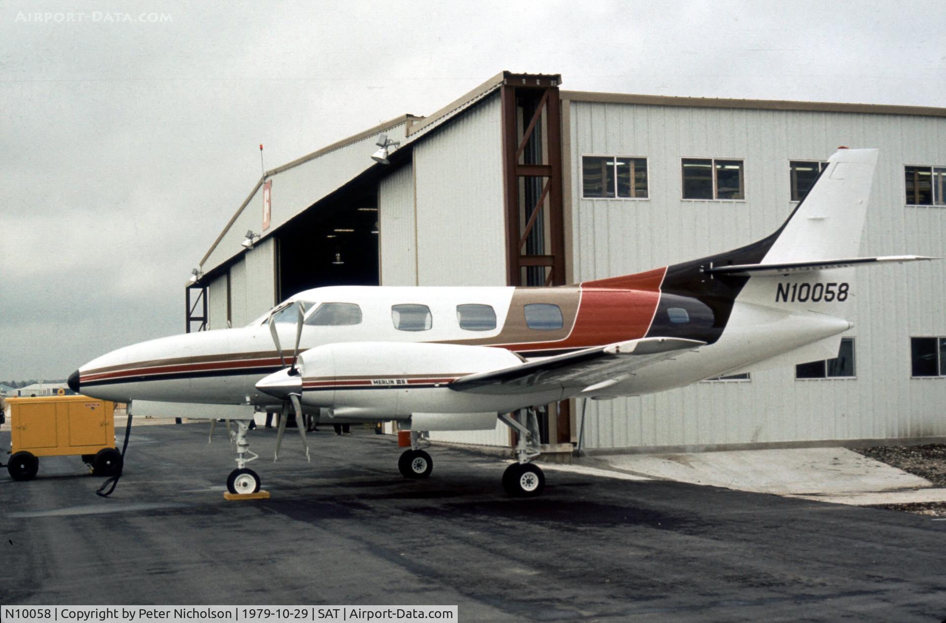 N10058, 1979 Swearingen SA-226T(B) Merlin IIIB C/N T-315, Merlin IIIB seen at the Swearingen production facility at San Antonio in October 1979.