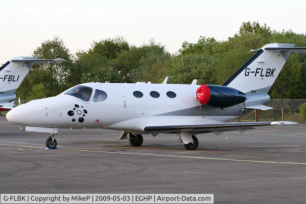 G-FLBK, 2008 Cessna 510 Citation Mustang Citation Mustang C/N 510-0068, Taken at Blackbushe at dusk.