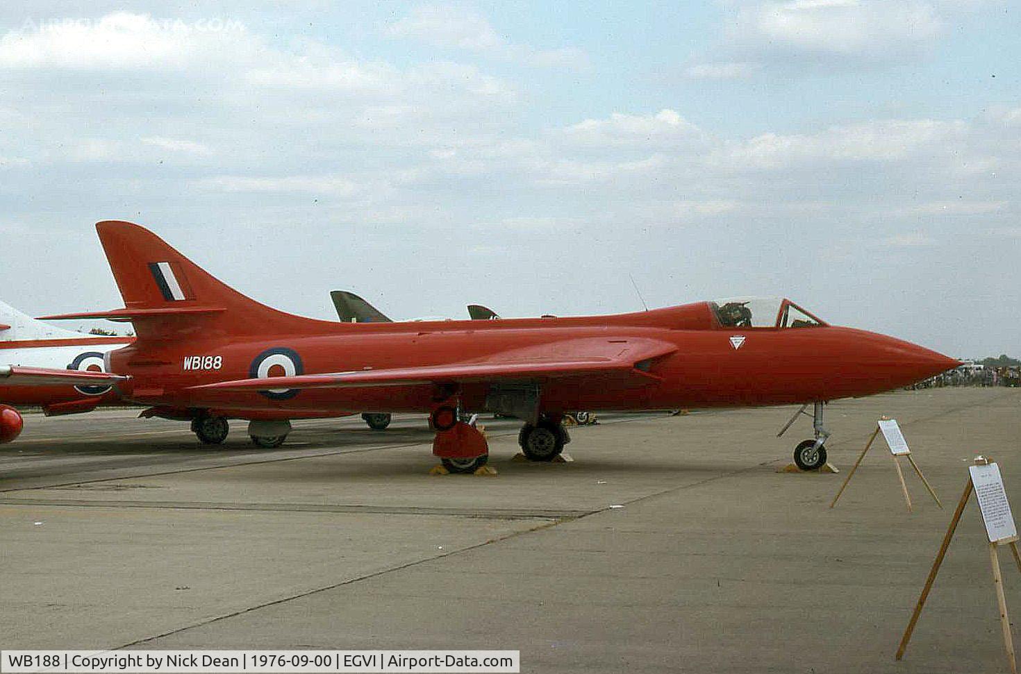 WB188, 1951 Hawker Hunter F.3 C/N 41H/665401, EGVI Greenham Common Hunter meet 1976