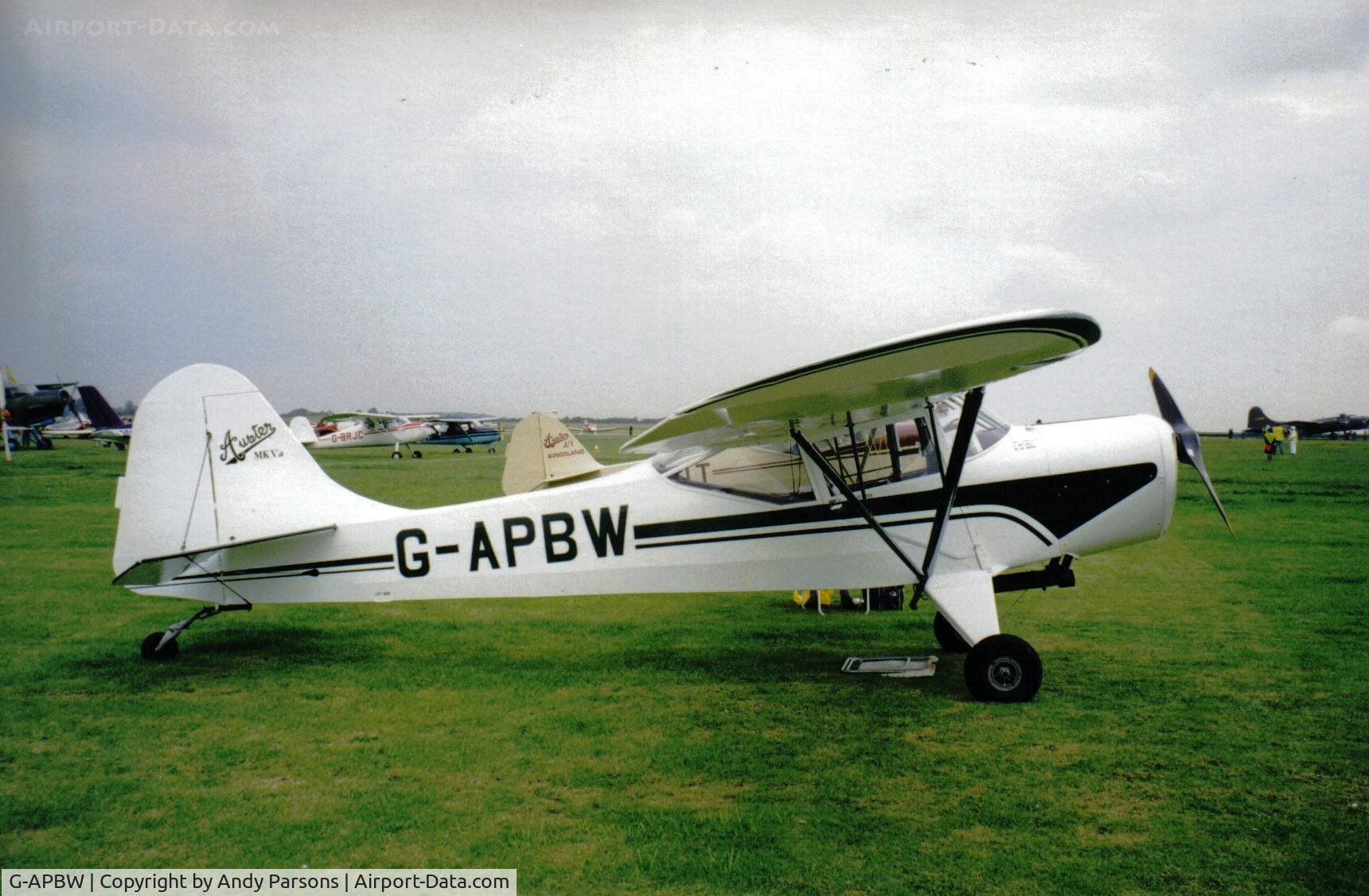 G-APBW, 1957 Auster 5A C/N 3405, not certain where this possibly Wroughtion