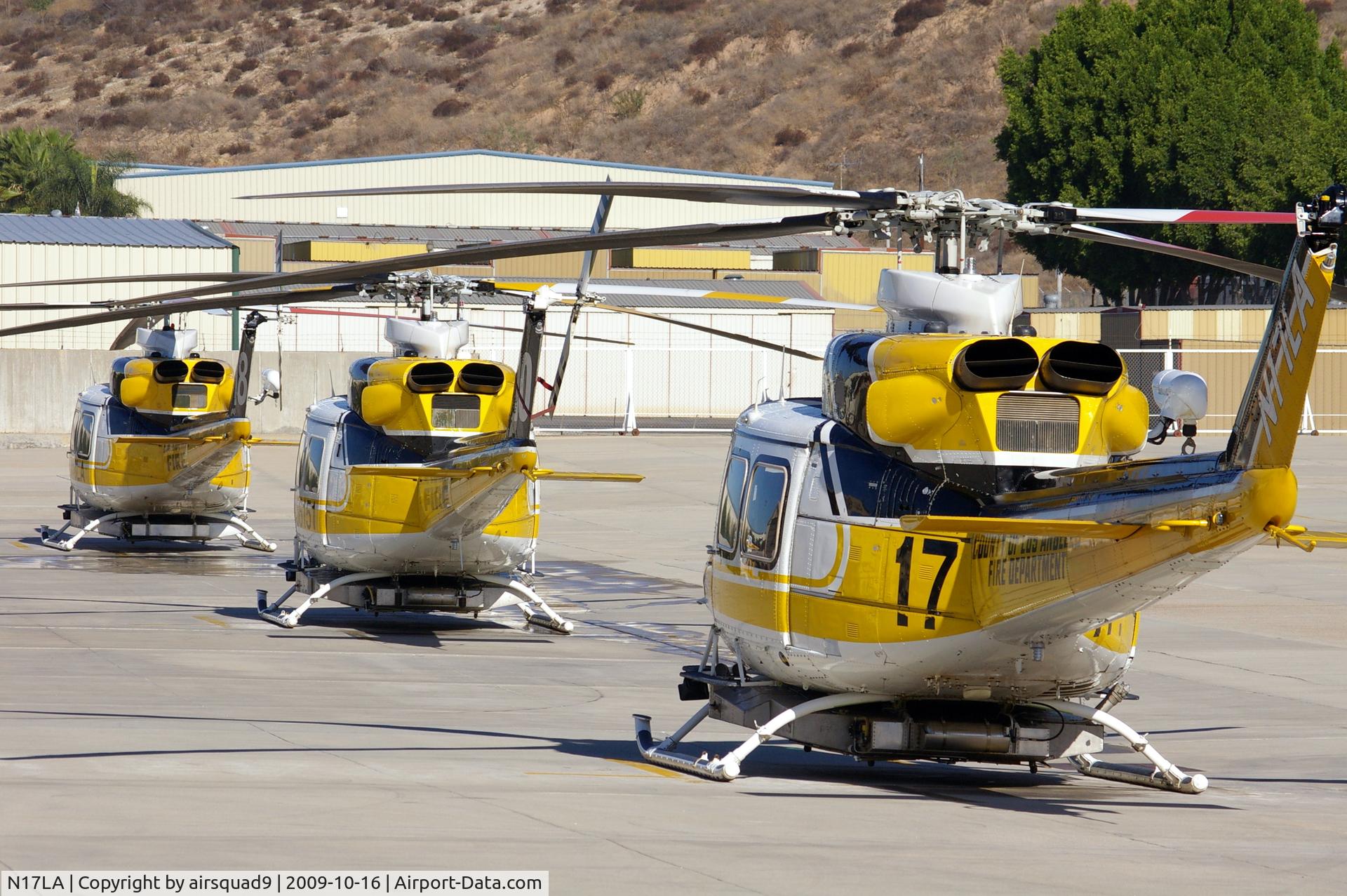 N17LA, 1992 Bell 412 C/N 36044, Copter 17 at Barton with 10 and 18...