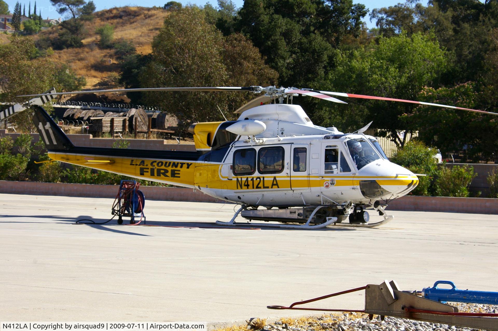 N412LA, 2005 Bell 412EP C/N 36392, Copter 11 at Barton waiting for the day to start...
