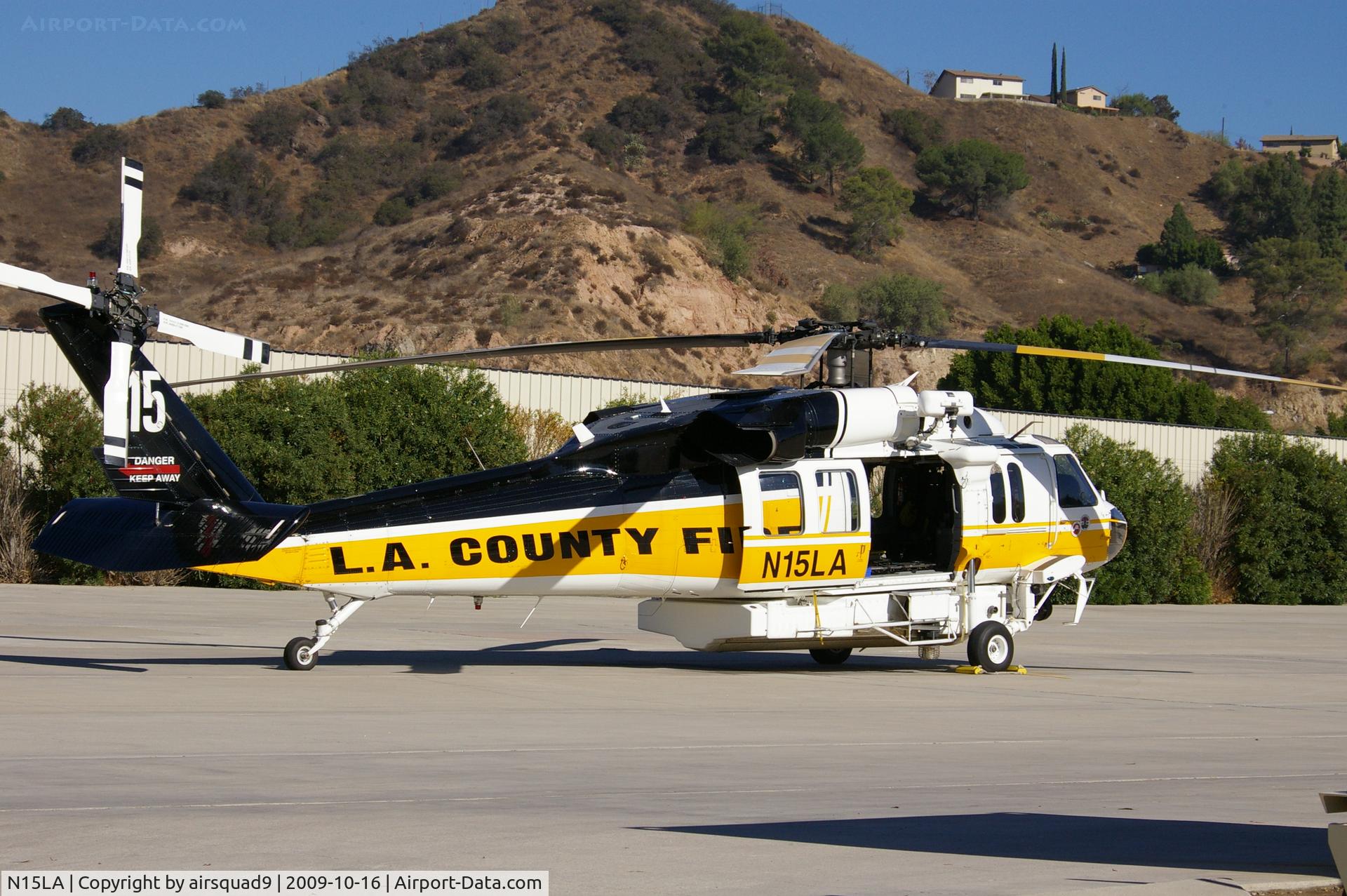 N15LA, 2004 Sikorsky S-70A Firehawk C/N 702846, Copter 15 sitting at Barton
