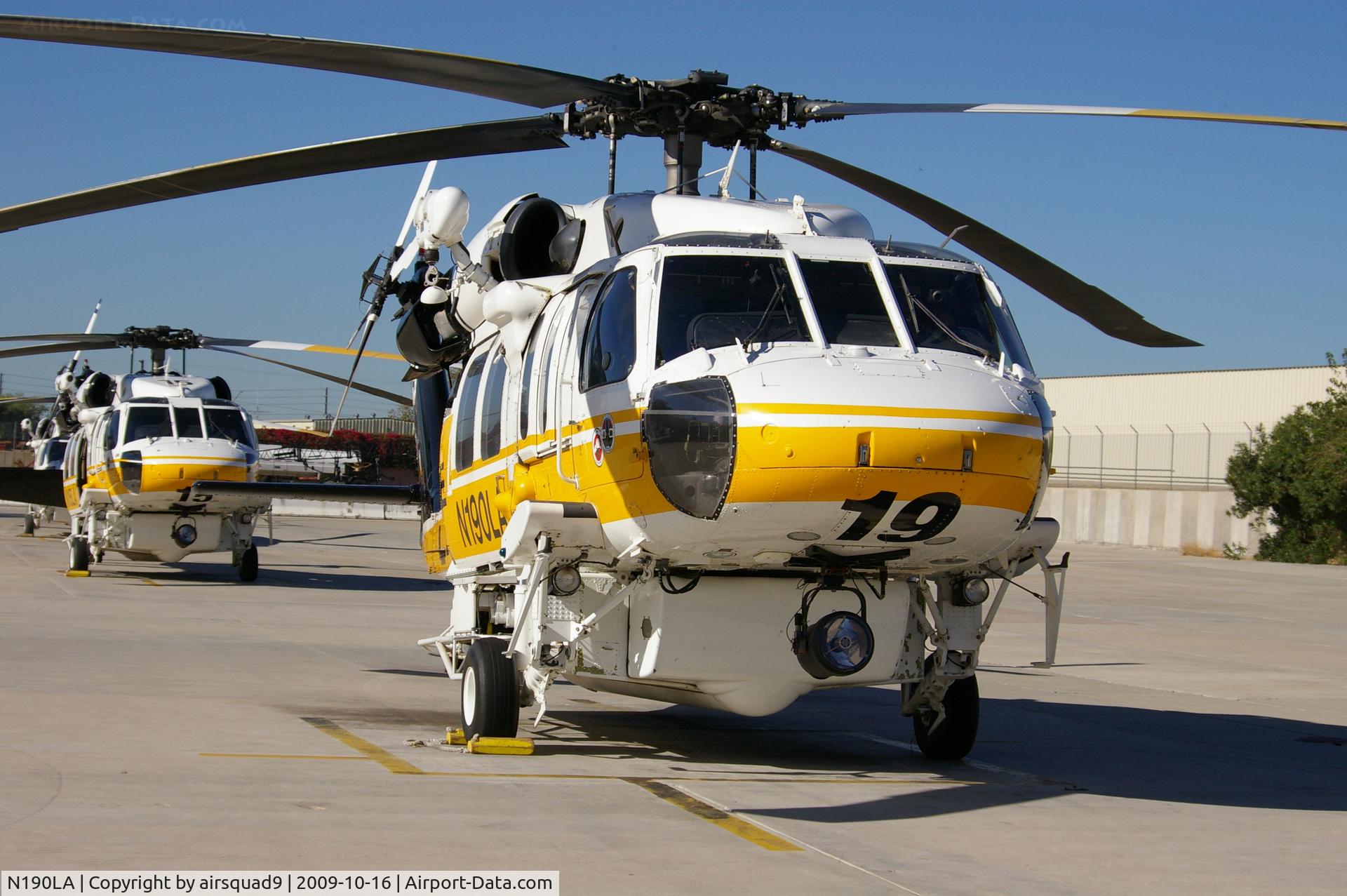 N190LA, Sikorsky S-70A Firehawk C/N 702479, Copter 19 sitting at Barton