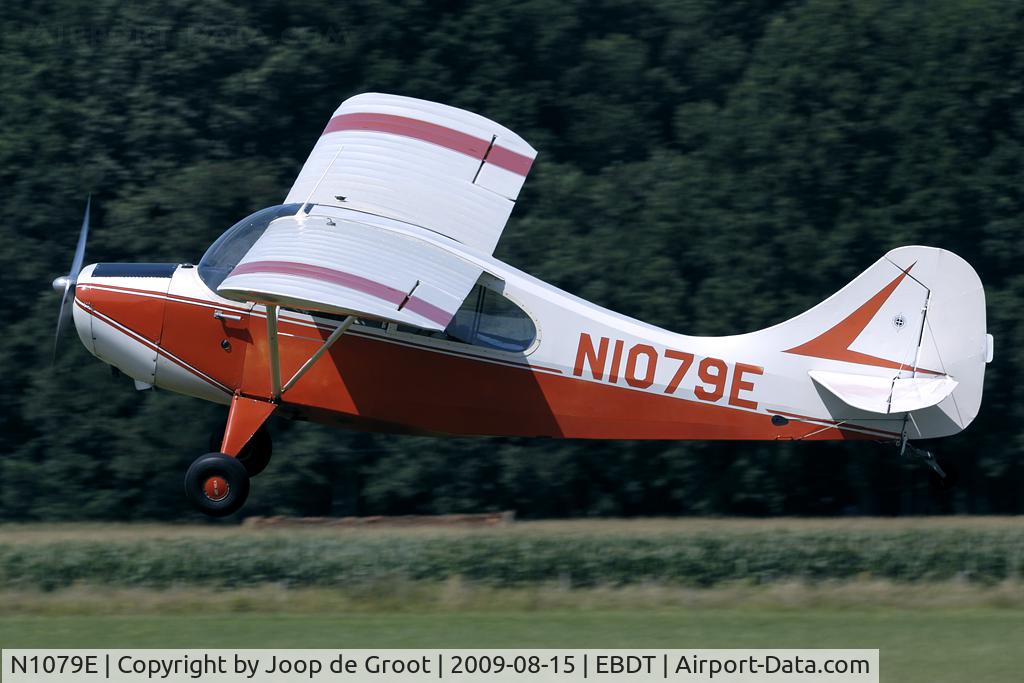 N1079E, 1959 Aeronca 7AC Champion C/N 7AC-4632, Heavy cross wind correction during landing.