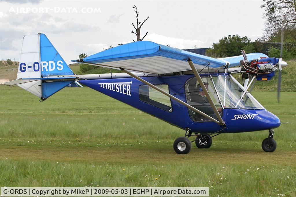 G-ORDS, 2005 Thruster T600N 450 C/N 0042-T600N-100, Pictured during the 2009 Microlight Trade Fair.