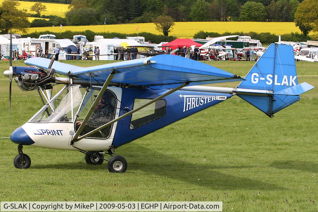 G-SLAK, 2002 Thruster T600N 450 C/N 0122-T600N-075, Pictured during the 2009 Microlight Trade Fair.