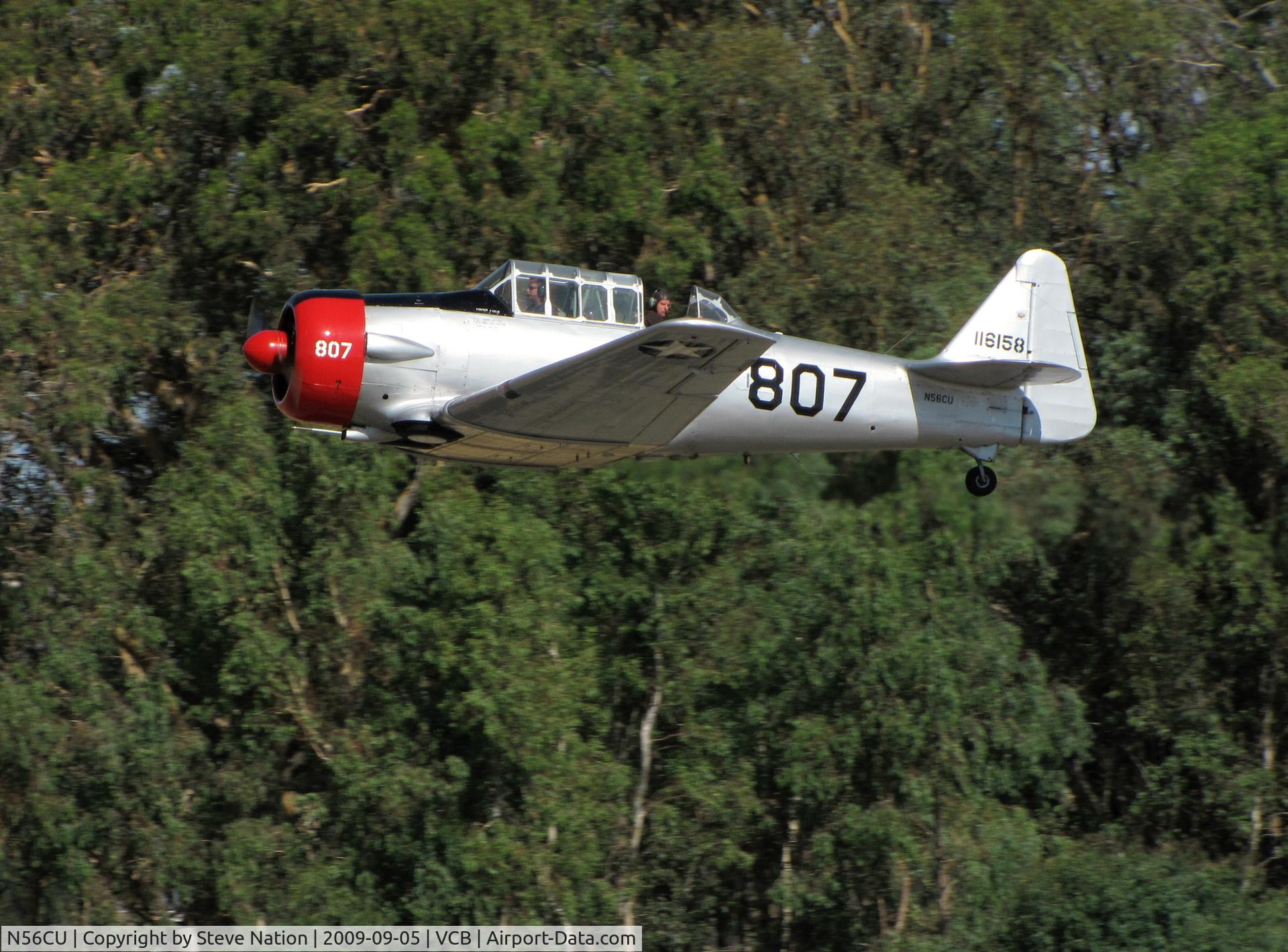 N56CU, 1941 North American AT-6A Texan C/N 786536, 1941 North American/victoria Mnt Lt AT-6A #807 flyby @ 