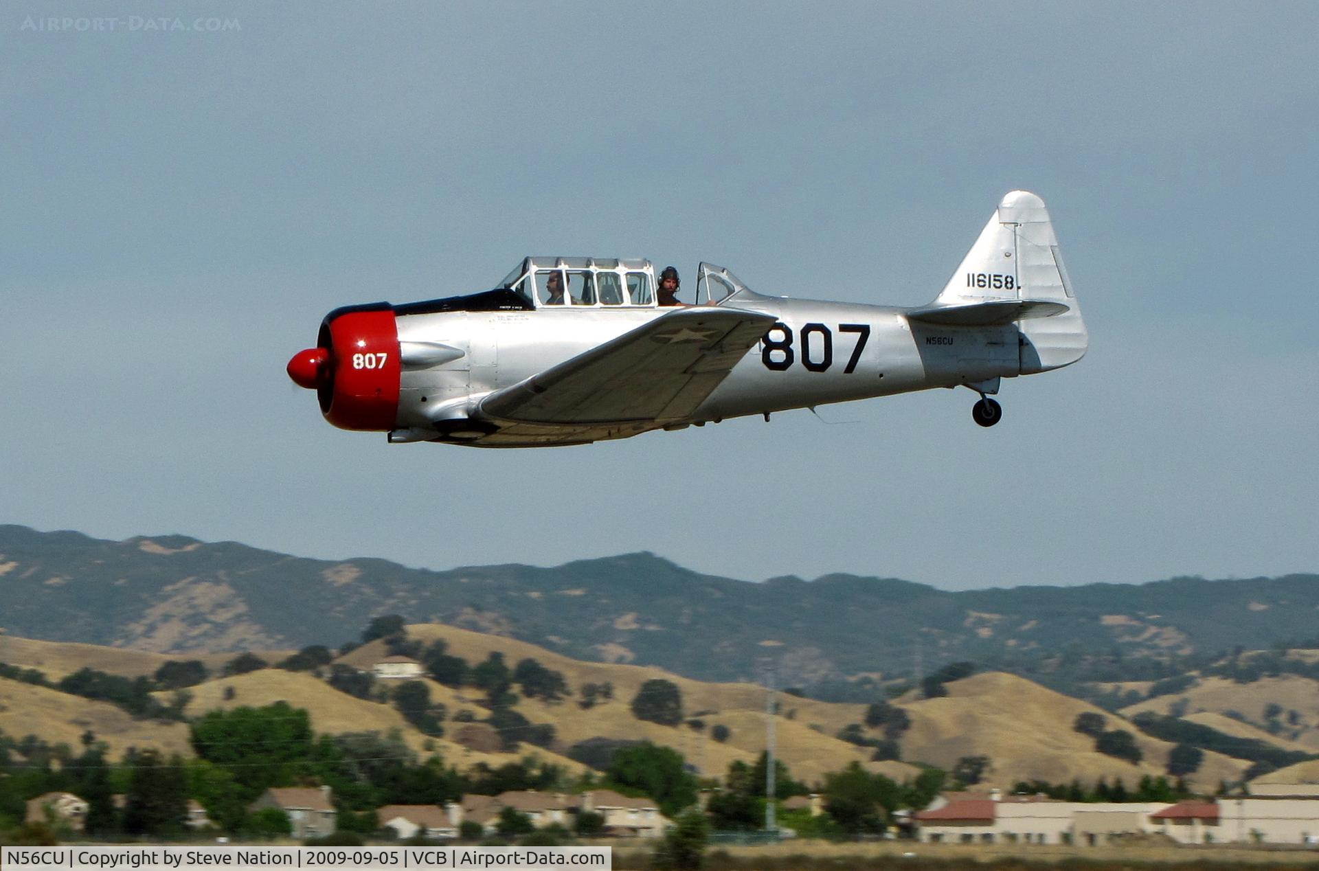 N56CU, 1941 North American AT-6A Texan C/N 786536, 1941 North American/victoria Mnt Lt AT-6A #807 flyby @ 