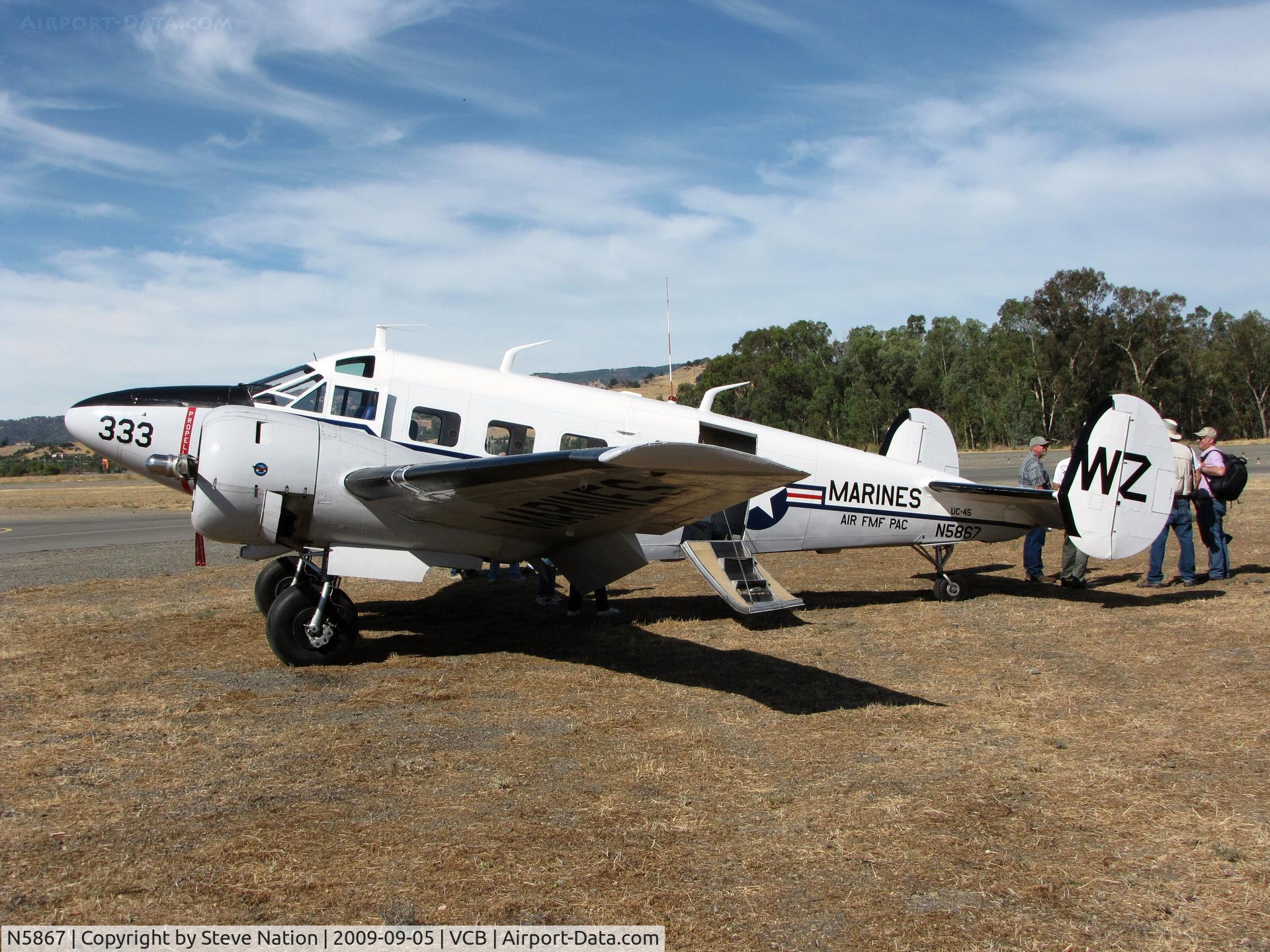 N5867, 1957 Beech E18S C/N BA-333, 1957 Beech E18S as Marines AIRFMFPAC WZ-333  @ 