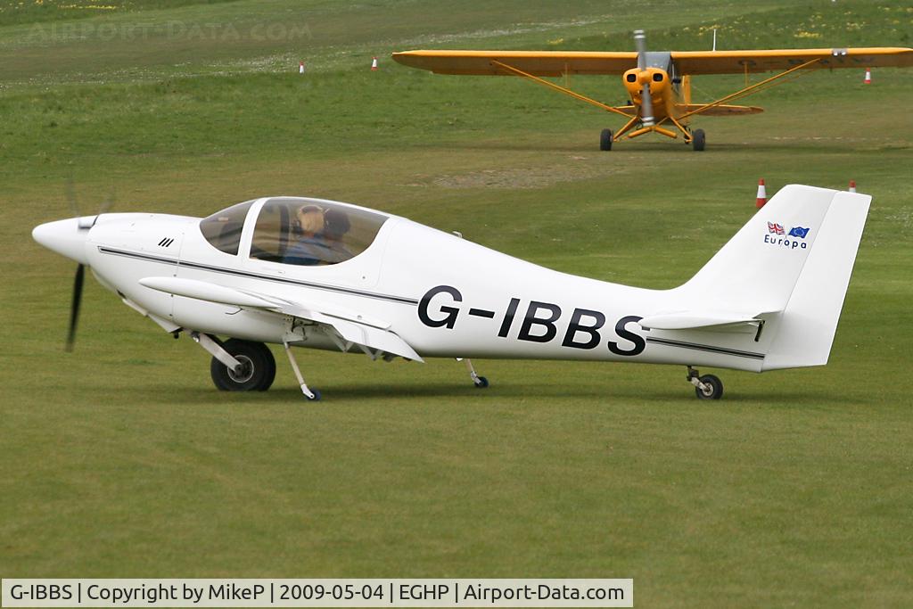 G-IBBS, 1997 Europa Monowheel C/N PFA 247-12745, Pictured during the 2009 Popham AeroJumble event.