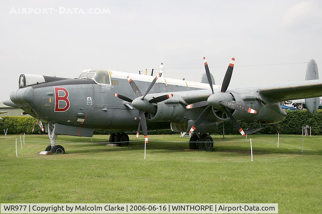 WR977, Avro 716 Shackleton MR.3 C/N Not found WR977, Avro Shackleton MR3 at Newark Air Museum.