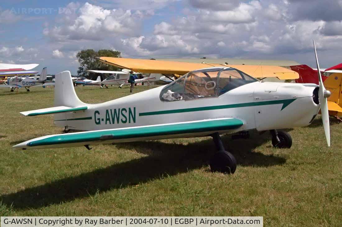 G-AWSN, 1968 Rollason Druine D-62B Condor C/N RAE/632, Rollason Condor D.62B [RAE632]  Kemble~G 10/07/2004. PFA Fly In 2004 Kemble UK.