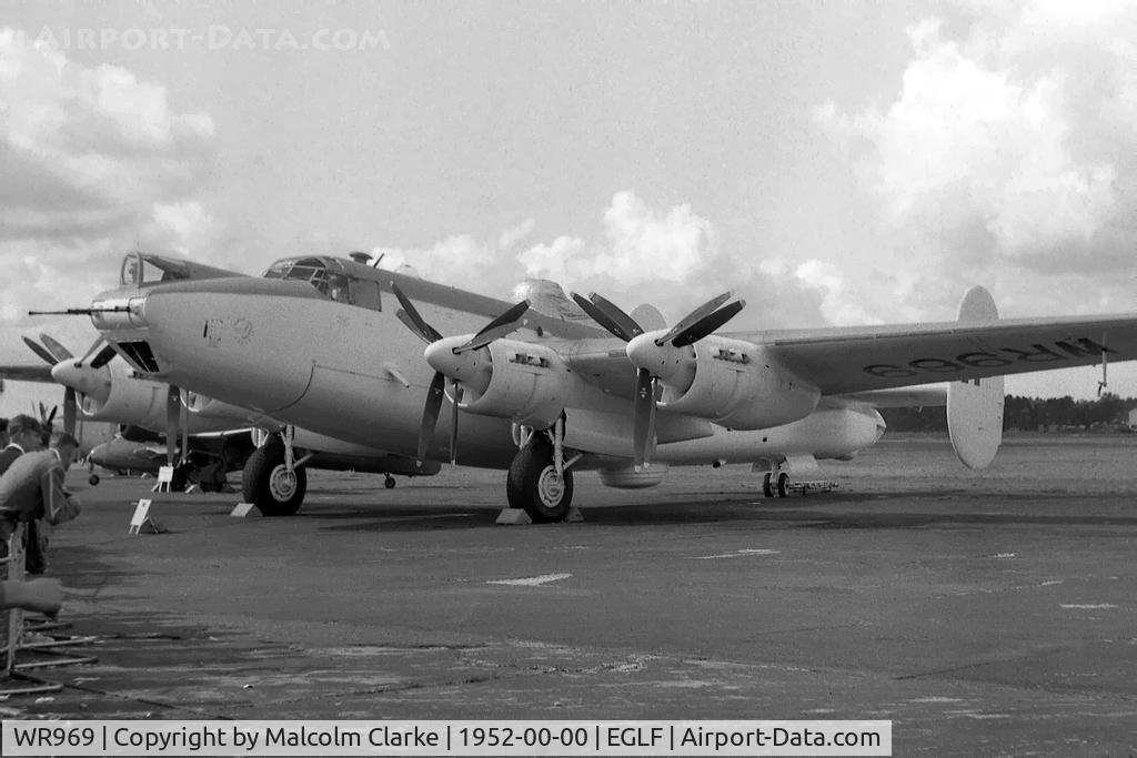 WR969, Avro 716 Shackleton MR.2C C/N Not found WR969, Avro Shackleton MR2C at the 1952 SABC Farnborough Airshow.