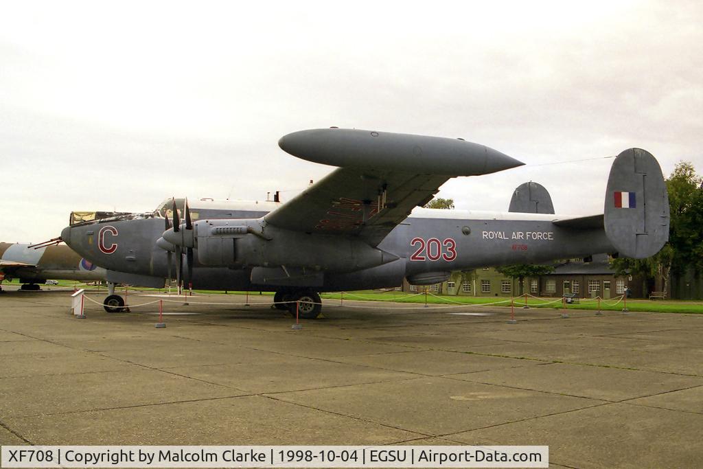 XF708, Avro 716 Shackleton MR.3/3 C/N Not found XF708, Avro Shackleton MR3/3 in 203 Squadron colors at the Imperial War Museum, Duxford.