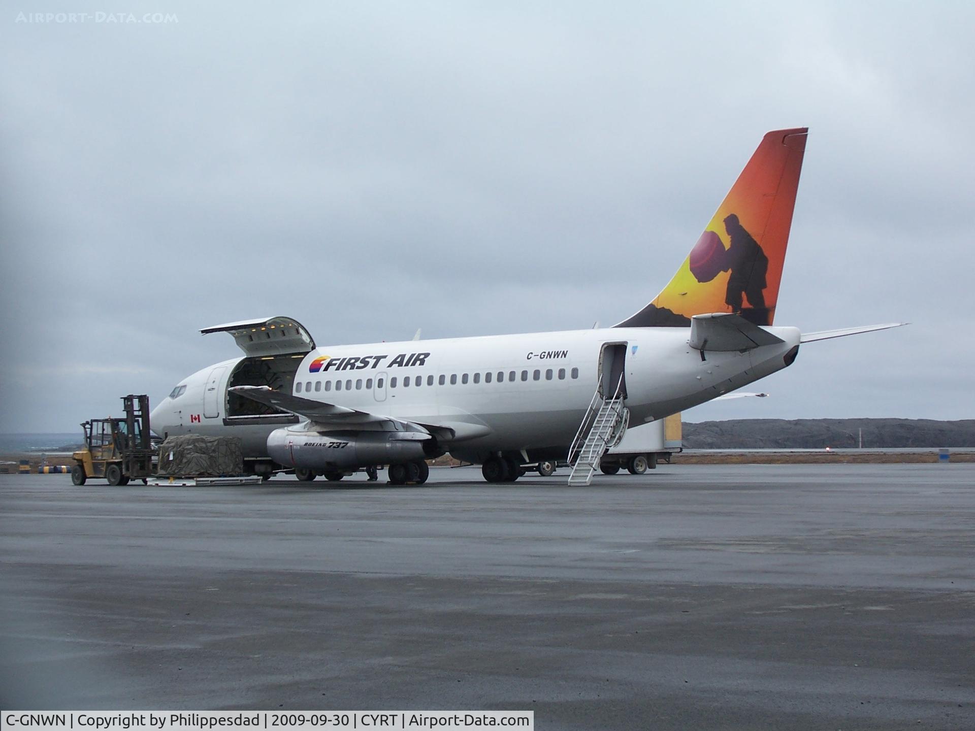 C-GNWN, Boeing 737-210C C/N 21067, C-GNWN at Rankin Inlet, NU 2009sep30