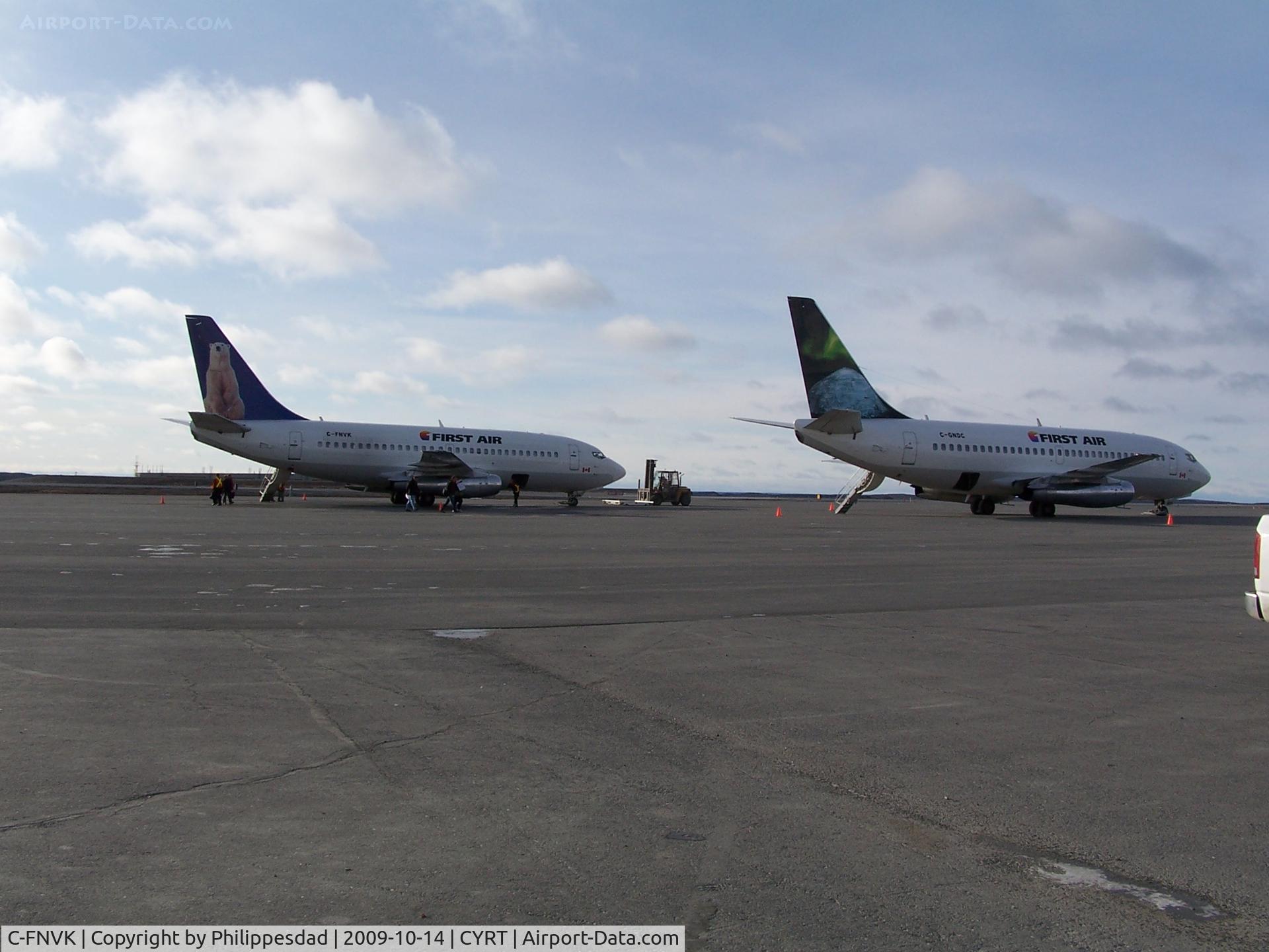 C-FNVK, 1984 Boeing 737-2R4C C/N 23130, C-FNVK and C-GNDC at Rankin Inlet, NU  2009oct14