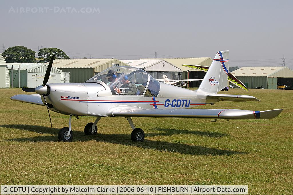 G-CDTU, 2005 Cosmik EV-97 TeamEurostar UK C/N 2522, Cosmik Aviation Ltd EV-97 TEAMEUROSTAR UK. A participant in the Fly UK 2006 around Britain flight from Halfpenny Green to Sandown via John O'Groats and Land's End. At Fishburn Airfield, Co Durham, UK.