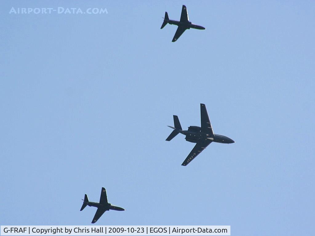 G-FRAF, 1974 Dassault Falcon (Mystere) 20E C/N 295, with Hawk T1's  XX159 and XX281