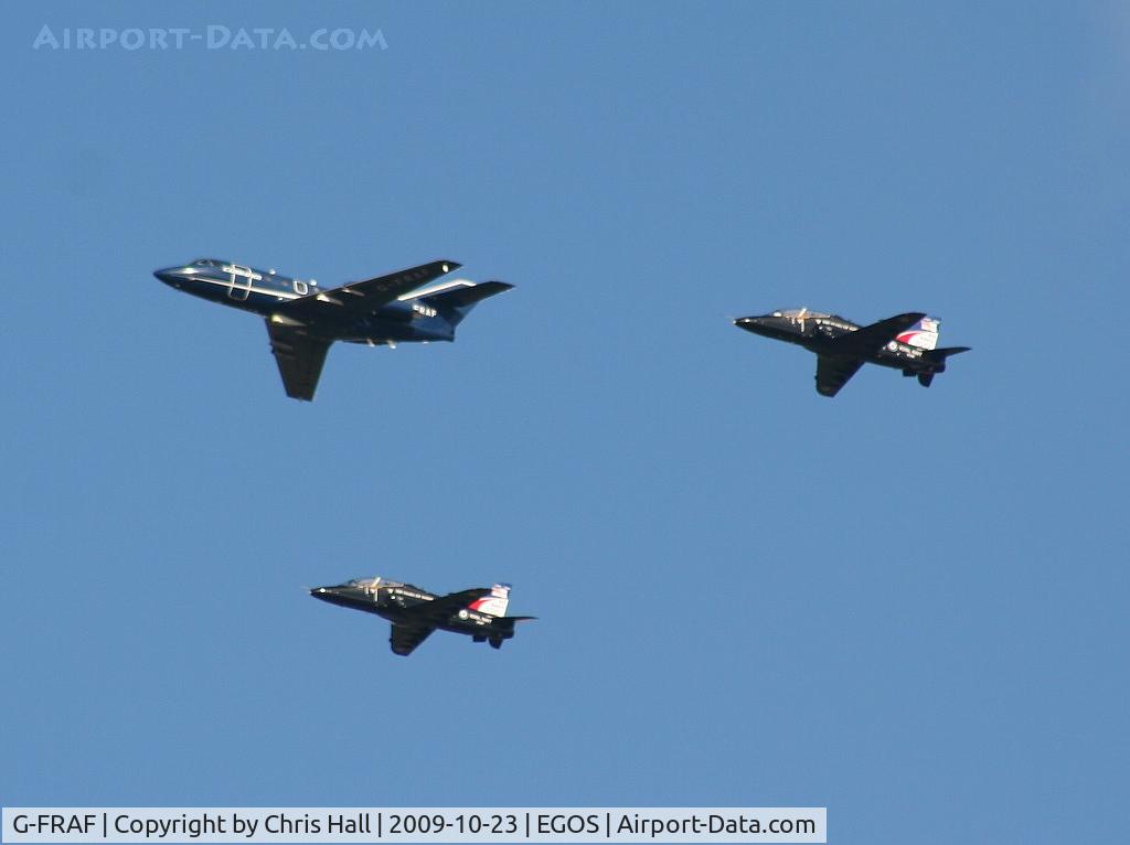G-FRAF, 1974 Dassault Falcon (Mystere) 20E C/N 295, with Hawk T1's  XX159 and XX281