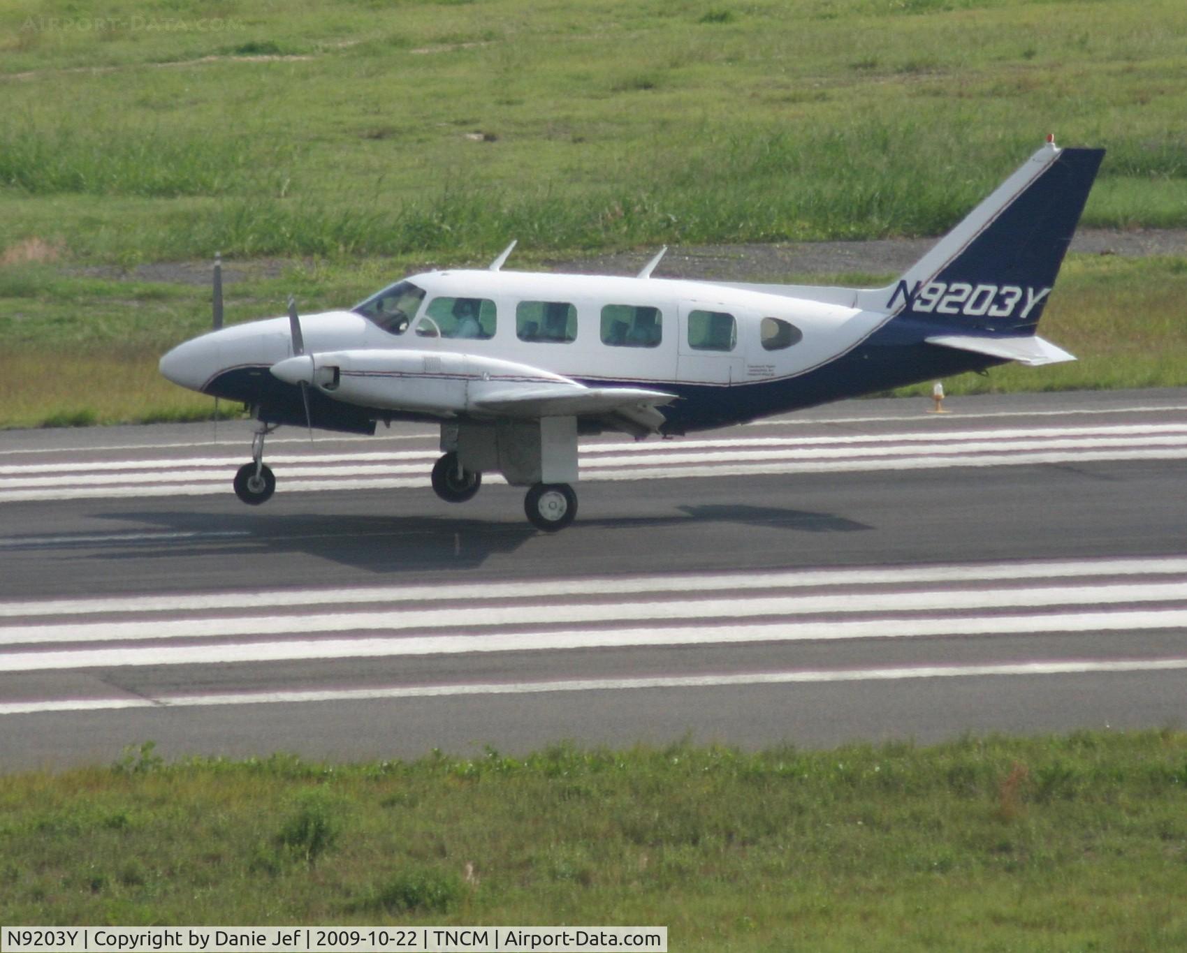 N9203Y, 1968 Piper PA-31-310 Navajo C/N 31-266, landing at tncm