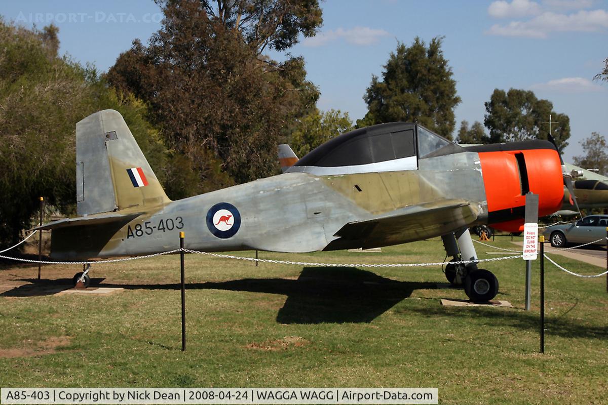 A85-403, 1955 Commonwealth CA-25 Winjeel C/N CA25-03, Preserved RAAF Wagga Wagga NSW