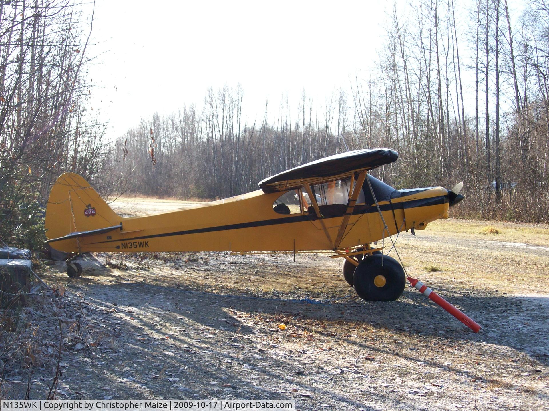 N135WK, 1952 Piper PA-18 C/N 182160, A grass strip in Talkeetna