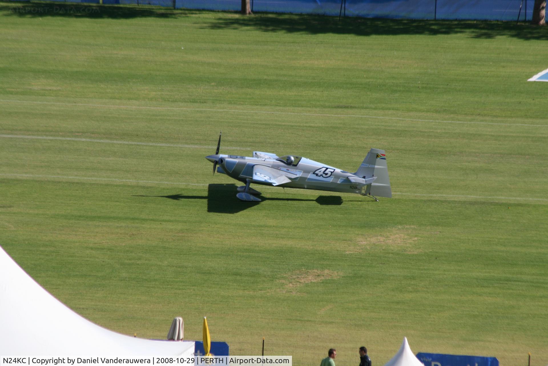 N24KC, 2001 Zivko Edge 540A C/N 0029A, taxiing on Langley Park after flight