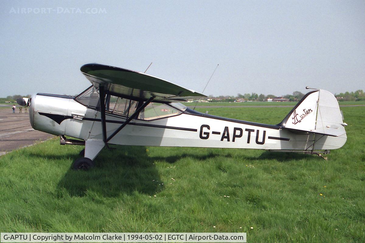 G-APTU, 1959 Auster 5A C/N 3413, Auster 5. Built 1959. Seen here at Cranfield Airfield, UK in May 1994.