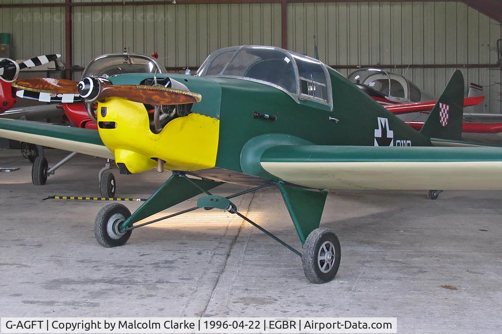 G-AGFT, 1941 Avia (Lombardi) FL3 C/N 176, AVIA FL3. A very rare aircraft built in 1941 by A.V.I.A. (Anonima Vercellese Industria Aeronautica) in Vercelli, North Italy. It had its first post restoration flight at Breighton earlier this year following legal wrangling regarding its Croatian military
