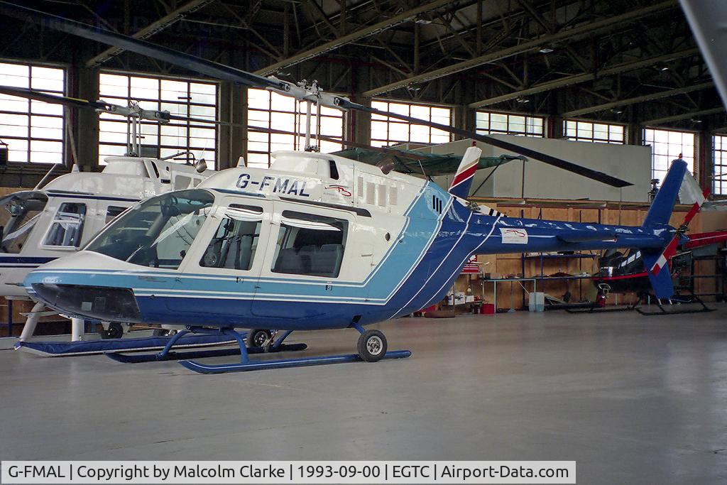 G-FMAL, 1969 Agusta AB-206A JetRanger C/N 8056, Agusta Bell 206. At Cranfield Airfield, Beds, UK.
