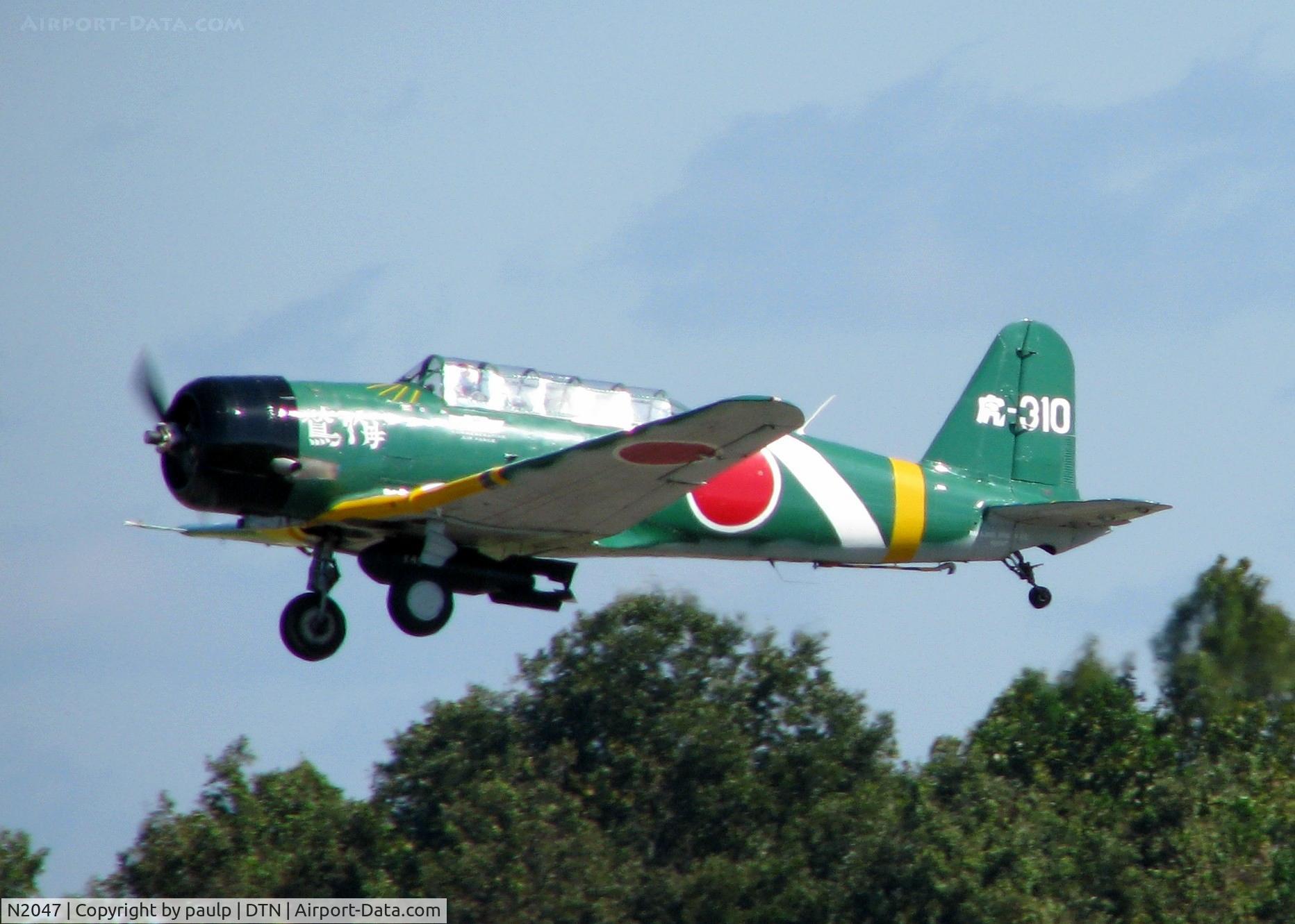 N2047, 1952 Canadian Car & Foundry T-6 Harvard Mk.4 C/N CCF4-83, Off of runway 32 at the Shreveport Downtown airport.