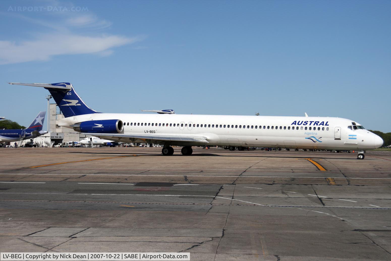 LV-BEG, 1989 McDonnell Douglas MD-83 (DC-9-83) C/N 49630, SABE