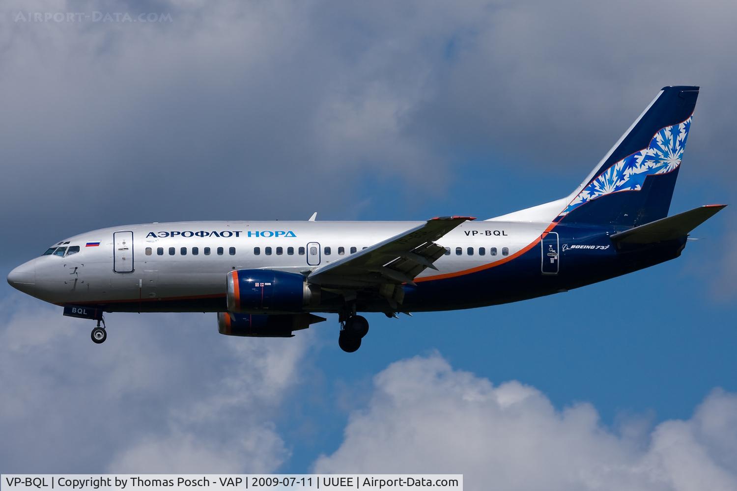VP-BQL, 1992 Boeing 737-5Y0 C/N 25185, Aeroflot-Nord