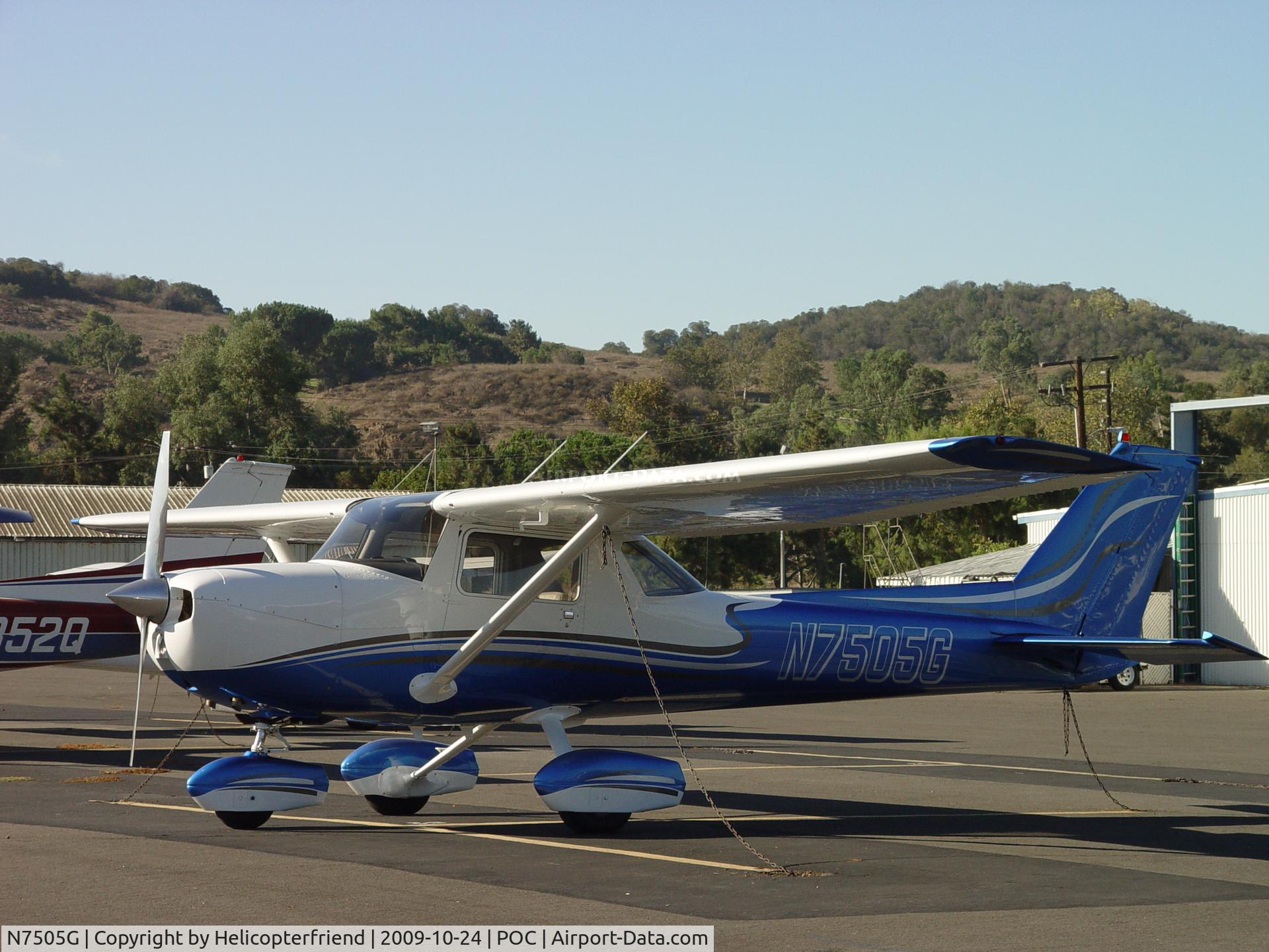 N7505G, 1973 Cessna 150L C/N 15074674, Tied down and parked in Transient Parking