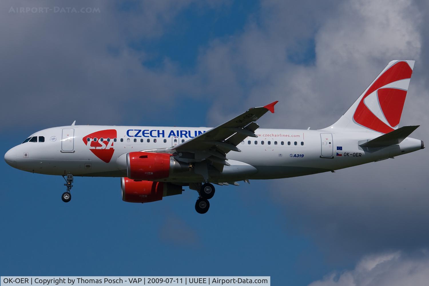 OK-OER, 2009 Airbus A319-112 C/N 3892, CSA - Czech Airlines