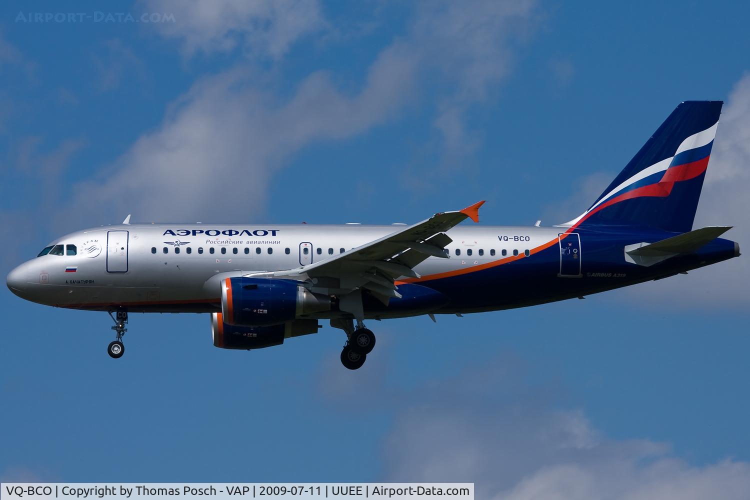 VQ-BCO, 2009 Airbus A319-111 C/N 3942, Aeroflot - Russian International Airlines