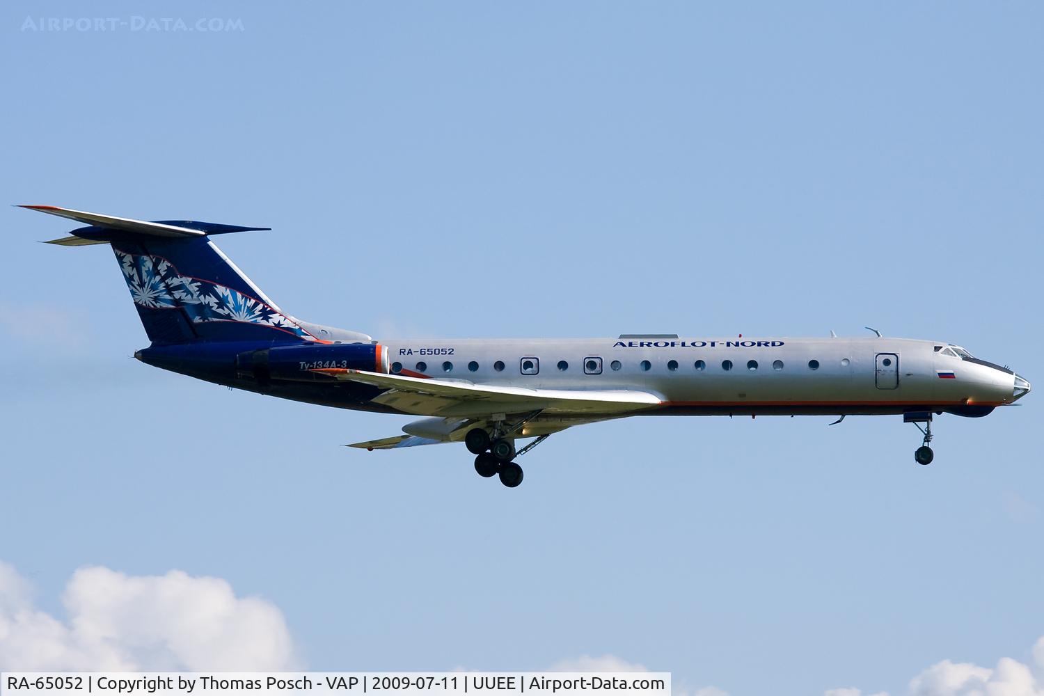 RA-65052, 1977 Tupolev Tu-134A-3 C/N 49825, Aeroflot-Nord