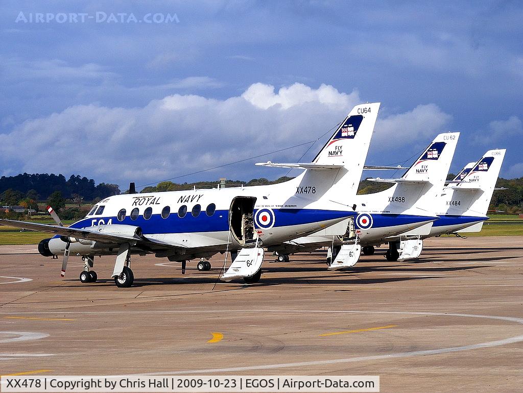 XX478, 1970 Scottish Aviation HP-137 Jetstream T.2 C/N 261, Royal Navy, 750 NAS, with XX488, XX484 and ZA111