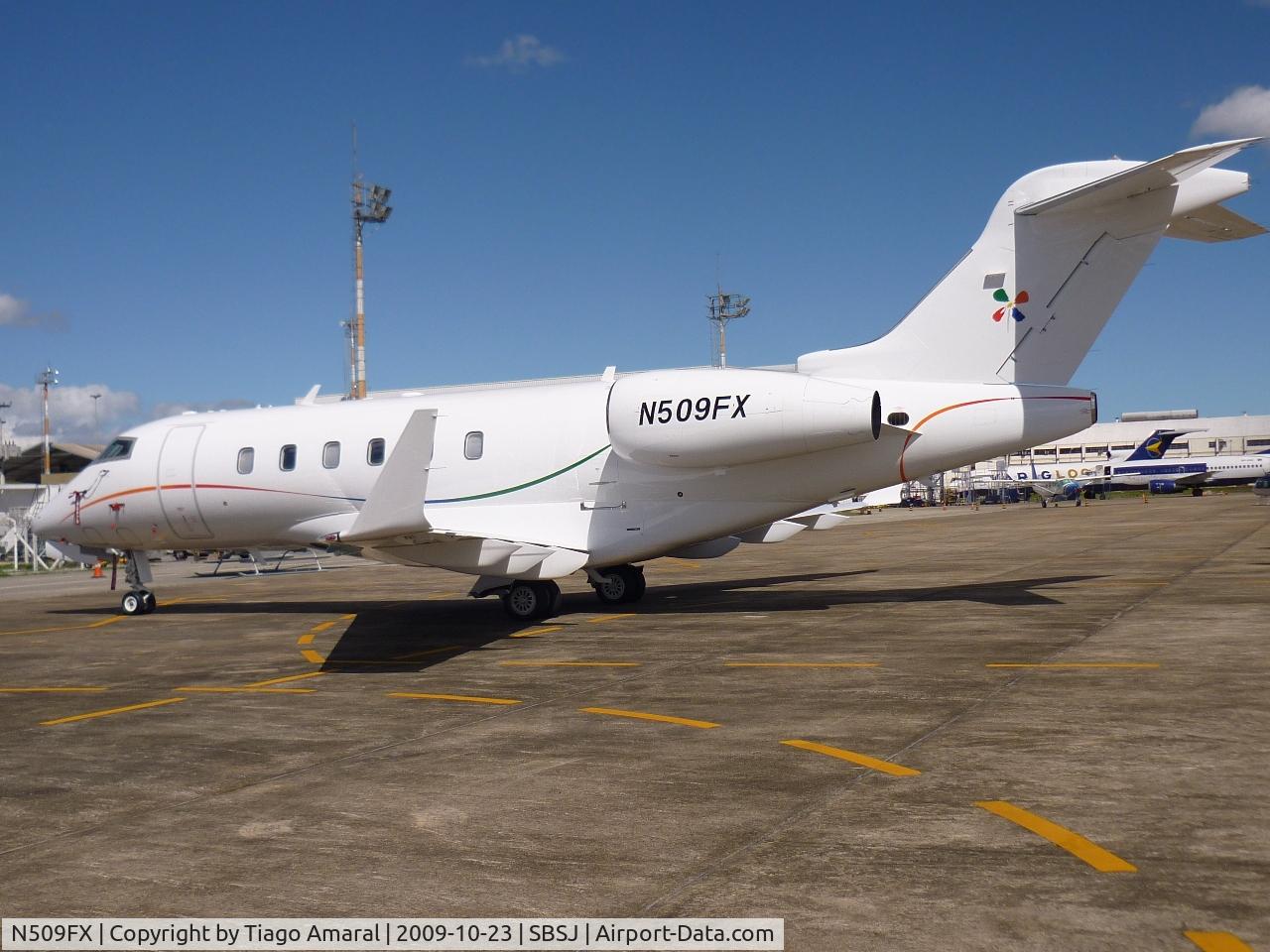 N509FX, 2003 Bombardier Challenger 300 (BD-100-1A10) C/N 20012, Bombardier parked at Aeroporto Estadual Professor Urbano Ernesto Stumpf (SBSJ), São José dos Campos, São Paulo, Brazil